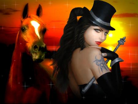 fond ecran  et cheval